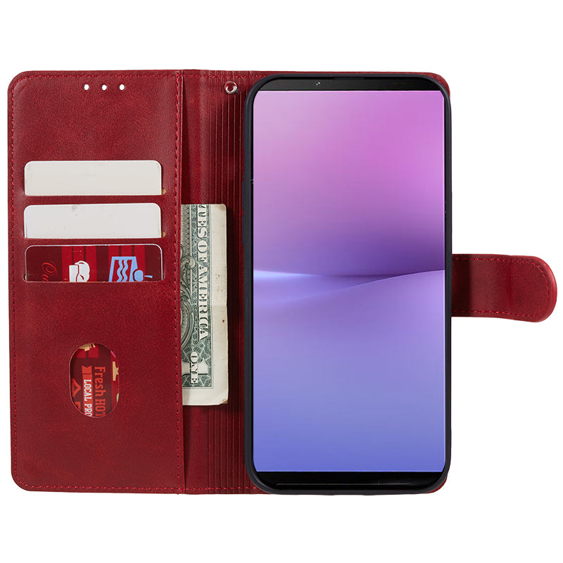 For Sony Xperia 10 V Calf Texture Anti-drop Stand Cover PU Leather Wallet Phone Case