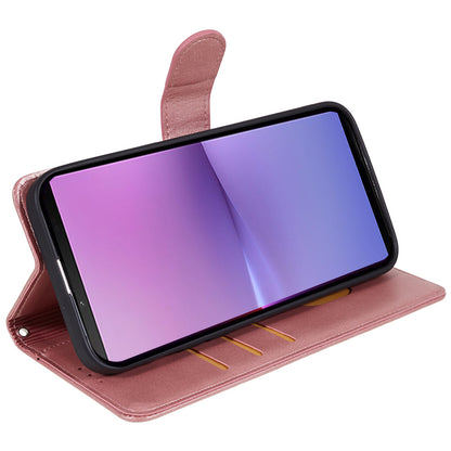 For Sony Xperia 10 V Calf Texture Anti-drop Stand Cover PU Leather Wallet Phone Case