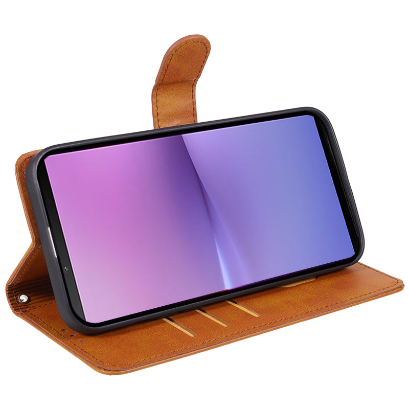 For Sony Xperia 10 V Calf Texture Anti-drop Stand Cover PU Leather Wallet Phone Case
