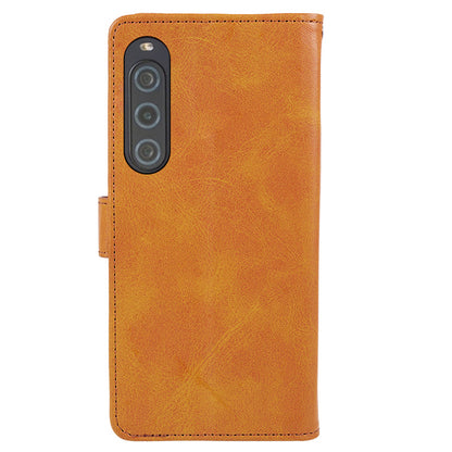 For Sony Xperia 10 V Calf Texture Anti-drop Stand Cover PU Leather Wallet Phone Case