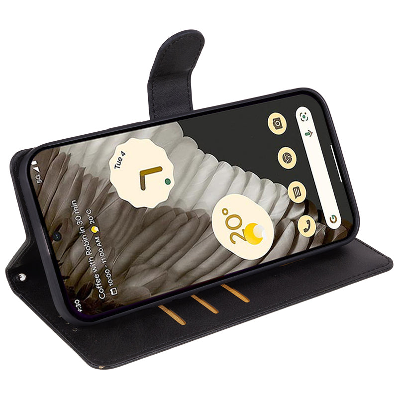 For Google Pixel 8 Pro PU Leather Wallet Phone Case Calf Texture Shockproof Stand Cover