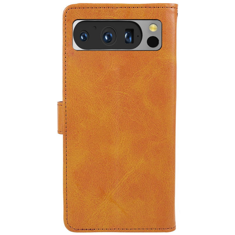 For Google Pixel 8 Pro PU Leather Wallet Phone Case Calf Texture Shockproof Stand Cover