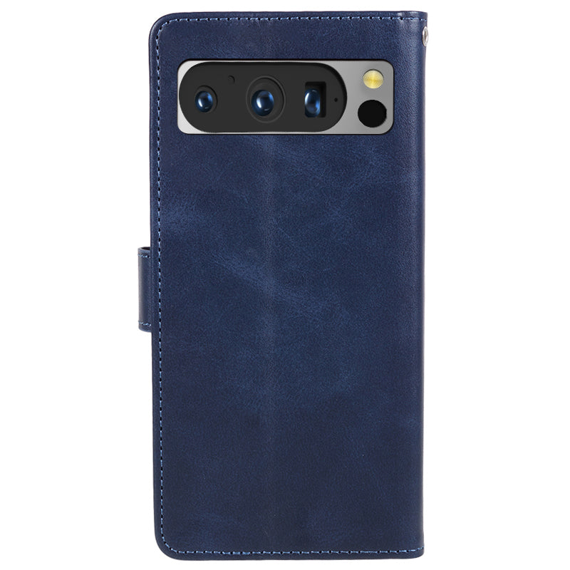 For Google Pixel 8 Pro PU Leather Wallet Phone Case Calf Texture Shockproof Stand Cover