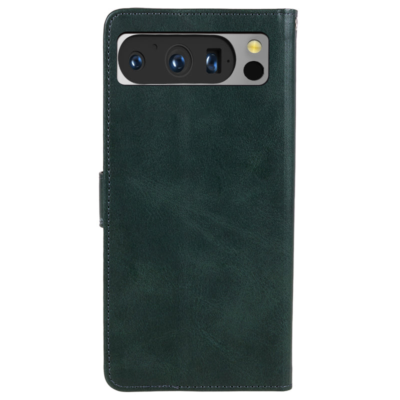 For Google Pixel 8 Pro PU Leather Wallet Phone Case Calf Texture Shockproof Stand Cover