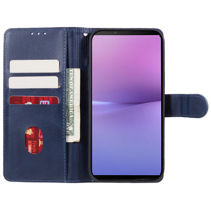 For Sony Xperia 1 V Calf Texture PU Leather Phone Case Magnetic Clasp Wallet Stand Cover