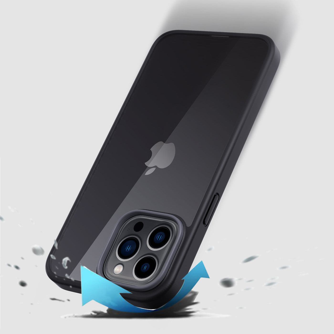 For iPhone 13 Pro Max 6.7 inch TPU+PC Clear Back Cover Matte Anti-fingerprint Phone Case