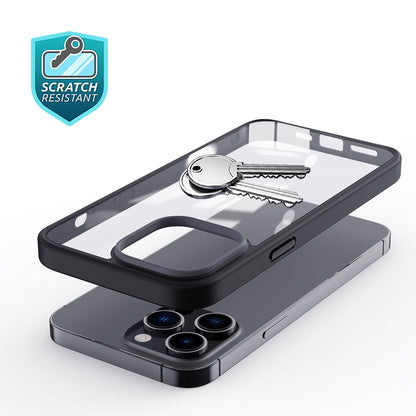 For iPhone 13 Pro Max 6.7 inch TPU+PC Clear Back Cover Matte Anti-fingerprint Phone Case