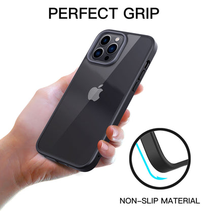 For iPhone 13 Pro Max 6.7 inch TPU+PC Clear Back Cover Matte Anti-fingerprint Phone Case