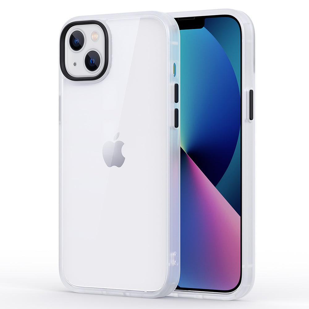 For iPhone 13 mini 5.4 inch Matte Shockproof Phone Case TPU+PC Transparent Back Cover