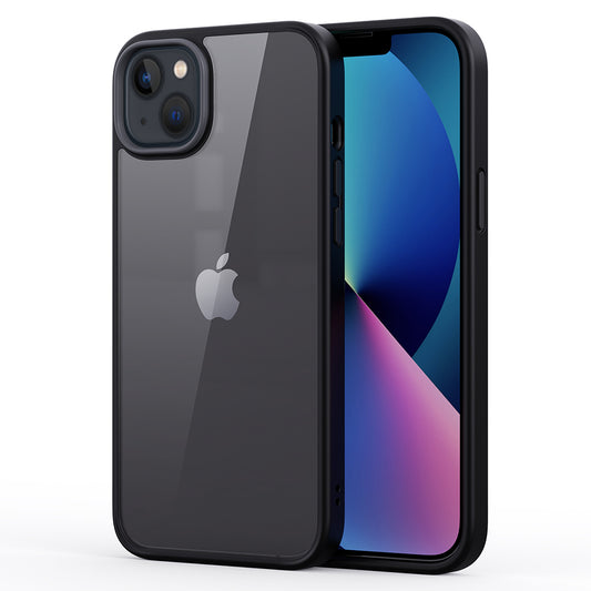 For iPhone 13 6.1 inch TPU+PC Hybrid Transparent Back Cover Matte Anti-scratch Phone Case