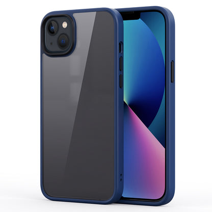 For iPhone 13 6.1 inch TPU+PC Hybrid Transparent Back Cover Matte Anti-scratch Phone Case