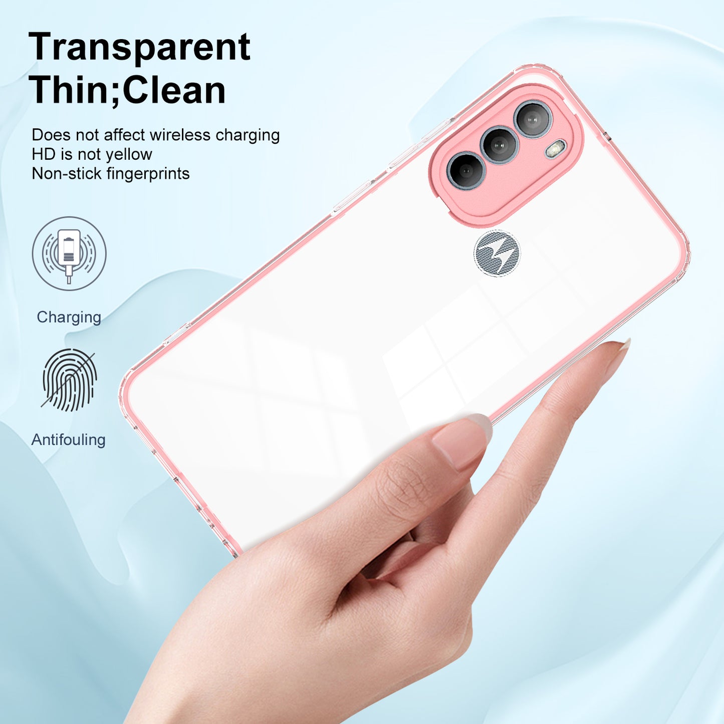 For Motorola Moto G31 4G TPU + PC Camera Protection Hybrid Case Clear Shockproof Phone Cover