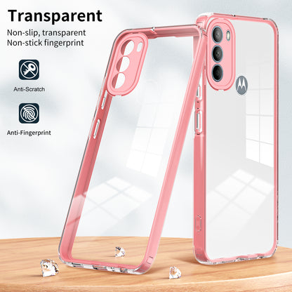 For Motorola Moto G31 4G TPU + PC Camera Protection Hybrid Case Clear Shockproof Phone Cover