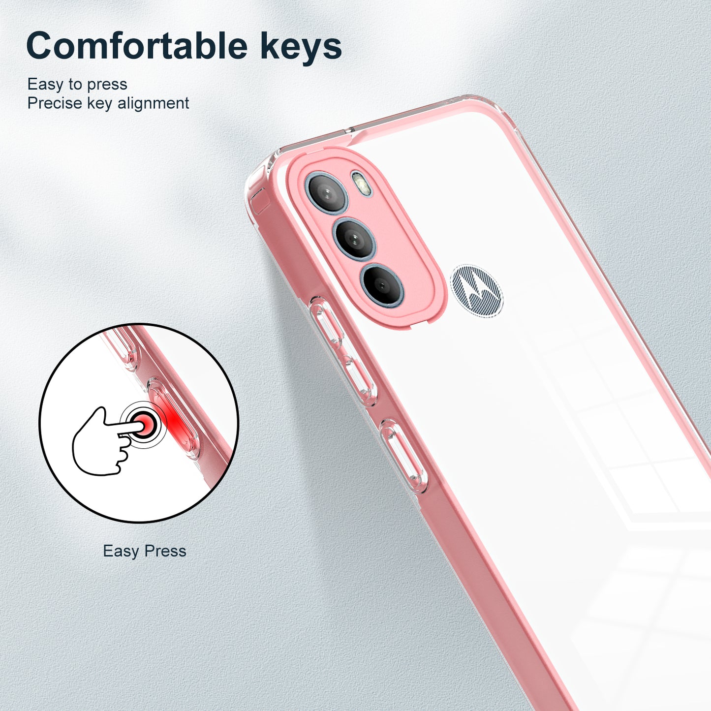 For Motorola Moto G31 4G TPU + PC Camera Protection Hybrid Case Clear Shockproof Phone Cover