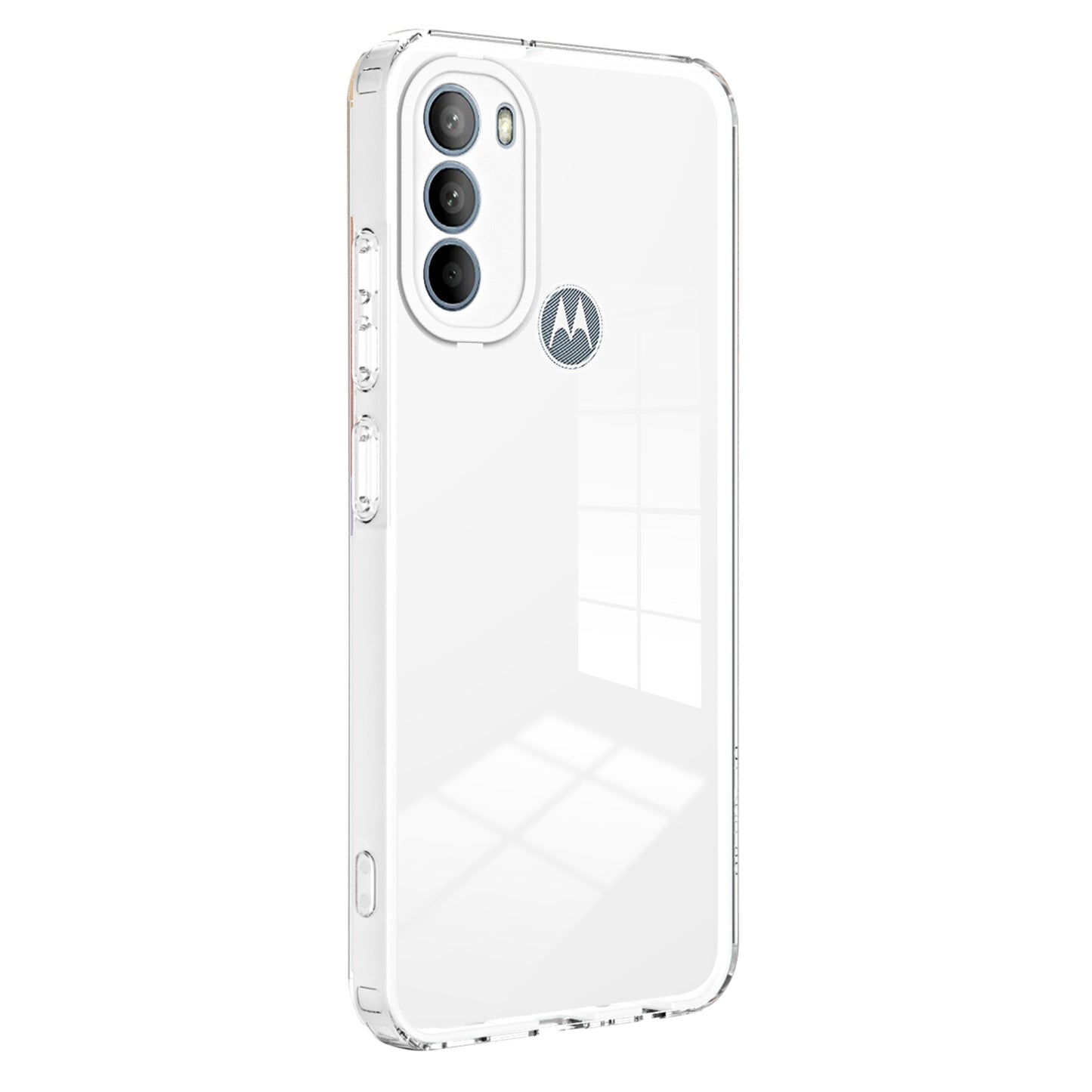 For Motorola Moto G31 4G TPU + PC Camera Protection Hybrid Case Clear Shockproof Phone Cover