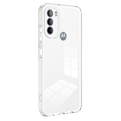 For Motorola Moto G31 4G TPU + PC Camera Protection Hybrid Case Clear Shockproof Phone Cover