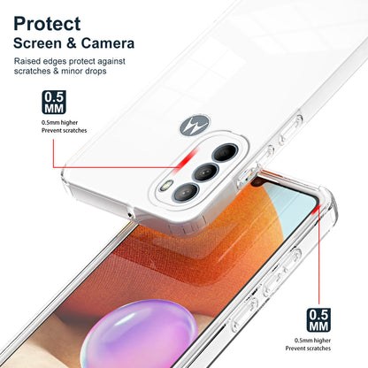 For Motorola Moto G31 4G TPU + PC Camera Protection Hybrid Case Clear Shockproof Phone Cover