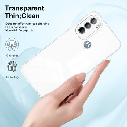 For Motorola Moto G31 4G TPU + PC Camera Protection Hybrid Case Clear Shockproof Phone Cover