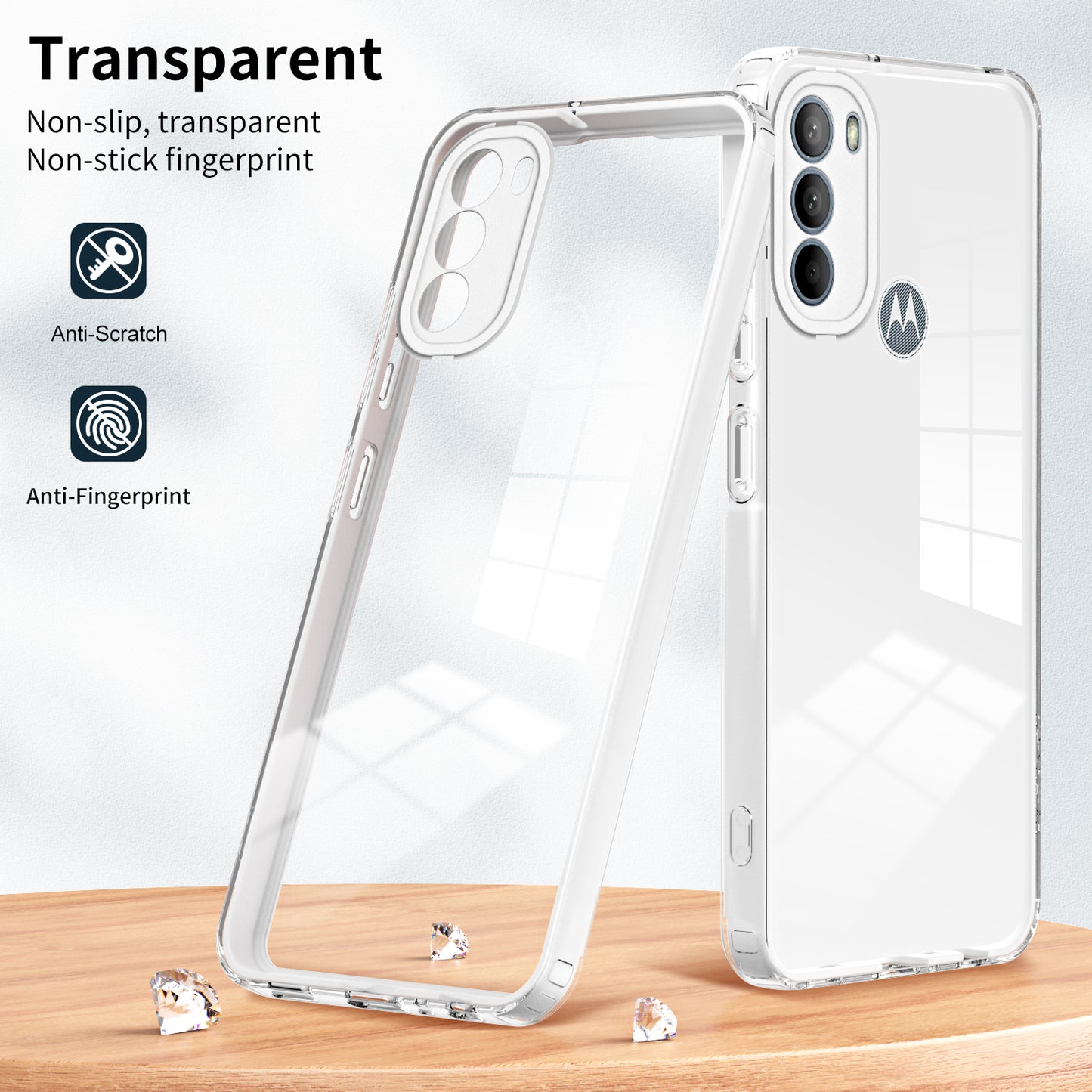 For Motorola Moto G31 4G TPU + PC Camera Protection Hybrid Case Clear Shockproof Phone Cover