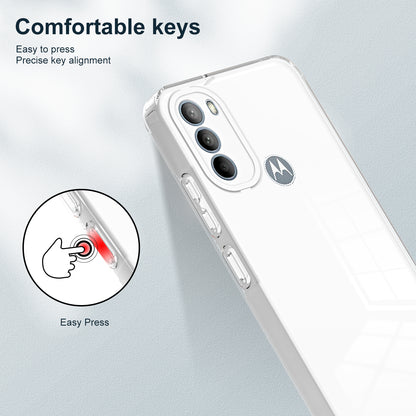 For Motorola Moto G31 4G TPU + PC Camera Protection Hybrid Case Clear Shockproof Phone Cover