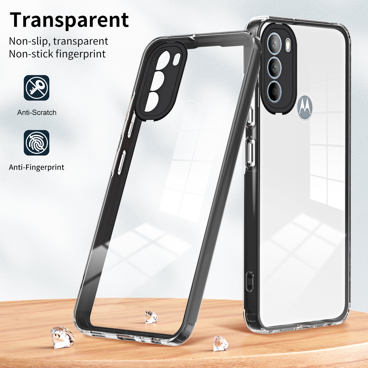 For Motorola Moto G31 4G TPU + PC Camera Protection Hybrid Case Clear Shockproof Phone Cover