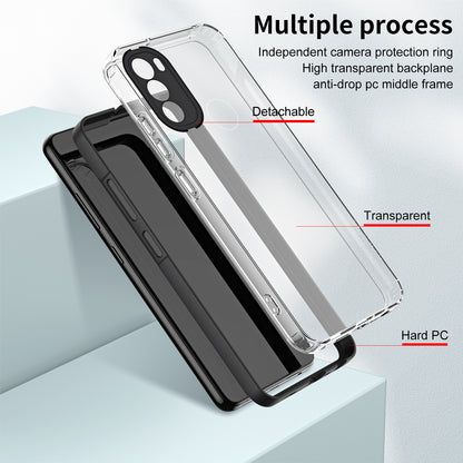 For Motorola Moto G31 4G TPU + PC Camera Protection Hybrid Case Clear Shockproof Phone Cover