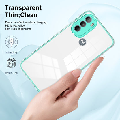 For Motorola Moto G31 4G TPU + PC Camera Protection Hybrid Case Clear Shockproof Phone Cover