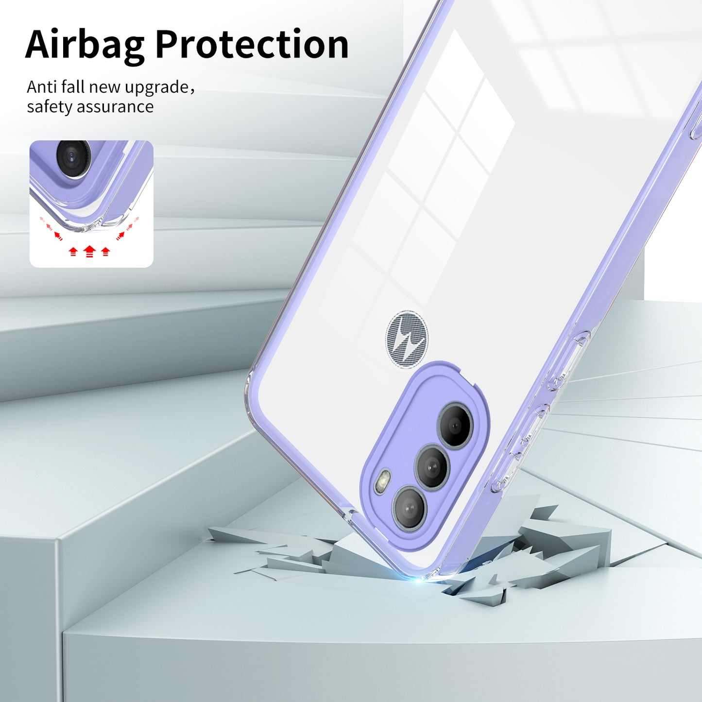 For Motorola Moto G31 4G TPU + PC Camera Protection Hybrid Case Clear Shockproof Phone Cover