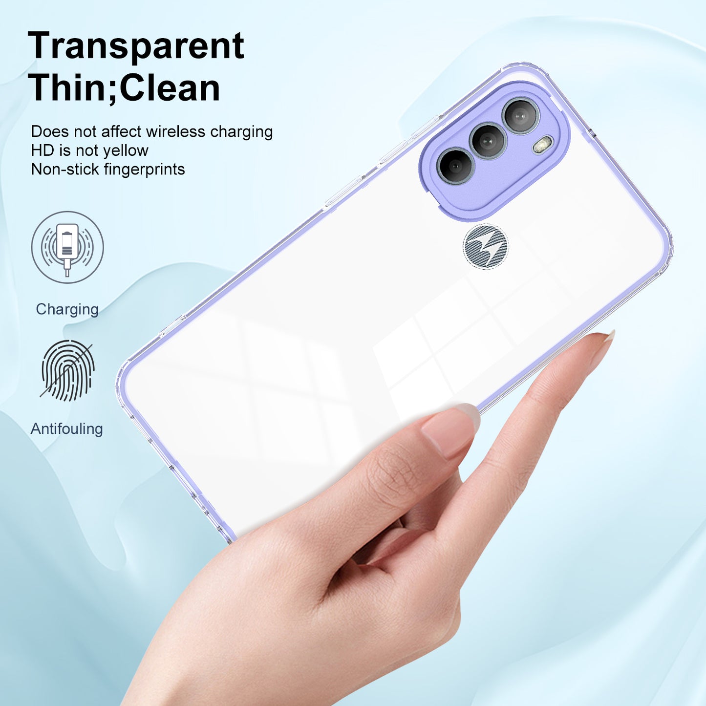 For Motorola Moto G31 4G TPU + PC Camera Protection Hybrid Case Clear Shockproof Phone Cover