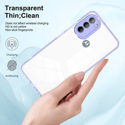 For Motorola Moto G31 4G TPU + PC Camera Protection Hybrid Case Clear Shockproof Phone Cover