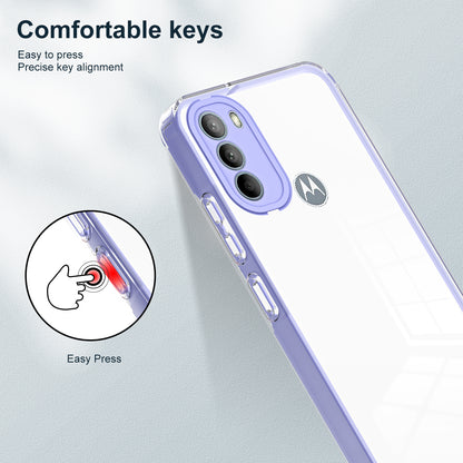 For Motorola Moto G31 4G TPU + PC Camera Protection Hybrid Case Clear Shockproof Phone Cover