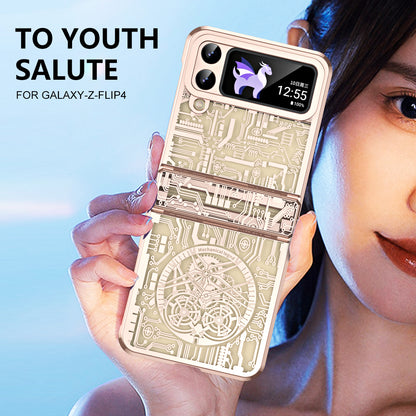 Mechanical Legend Series for Samsung Galaxy Z Flip4 5G Protective Phone Case Hard PC Electroplating Cover