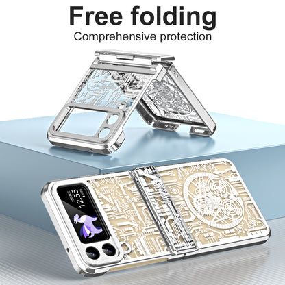 Mechanical Legend Series for Samsung Galaxy Z Flip4 5G Protective Phone Case Hard PC Electroplating Cover