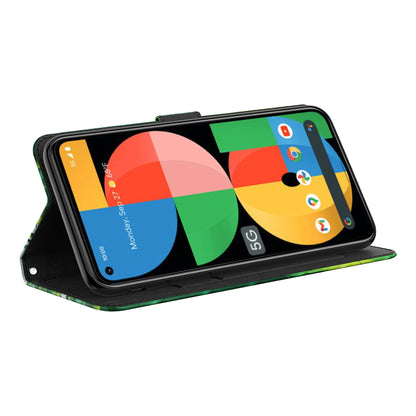 3D Pattern Printing Phone Case for Google Pixel 8 , Wallet Stand PU Leather Cover with Strap