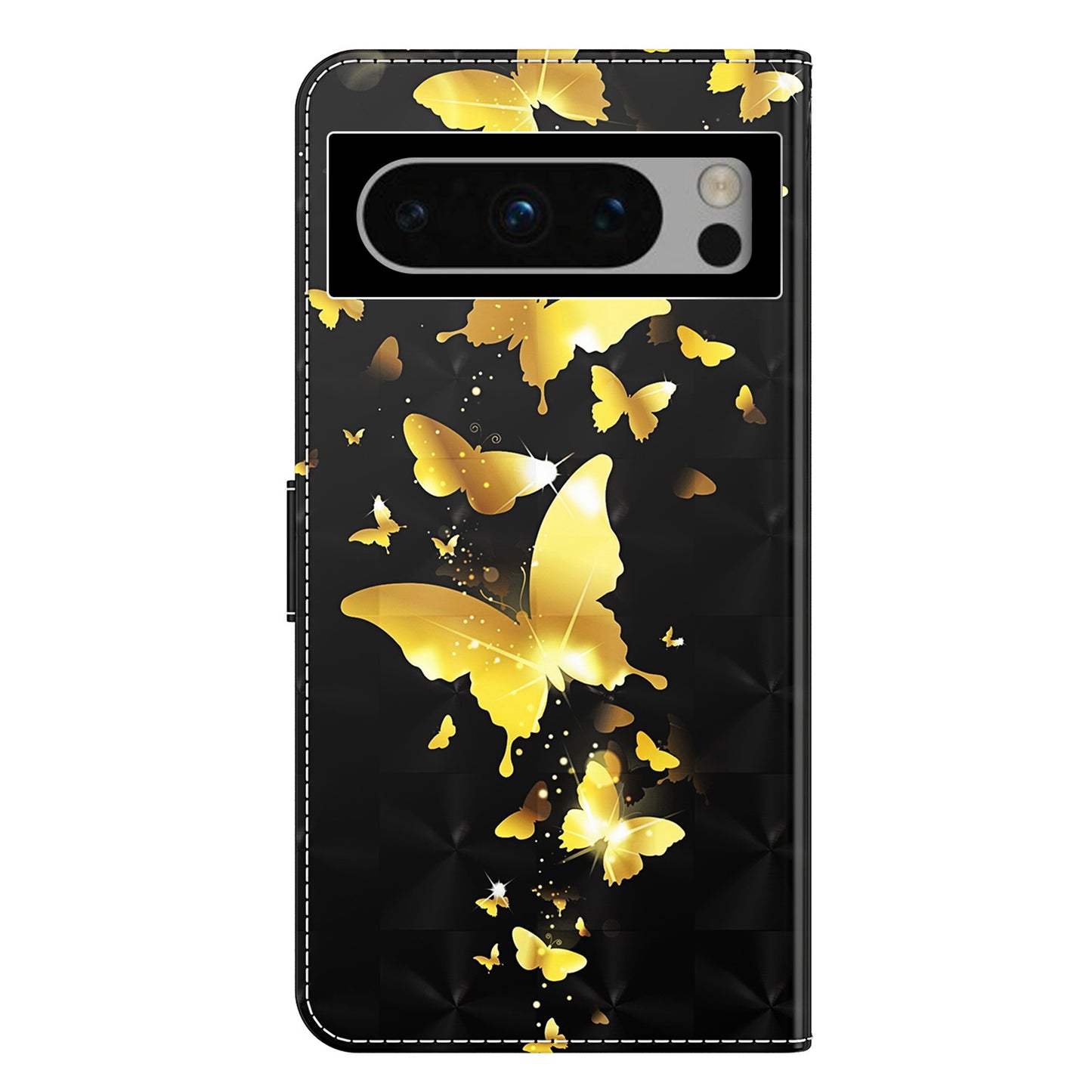 For Google Pixel 8 Pro PU Leather Wallet Phone Case 3D Pattern Printing Stand Cover with Strap