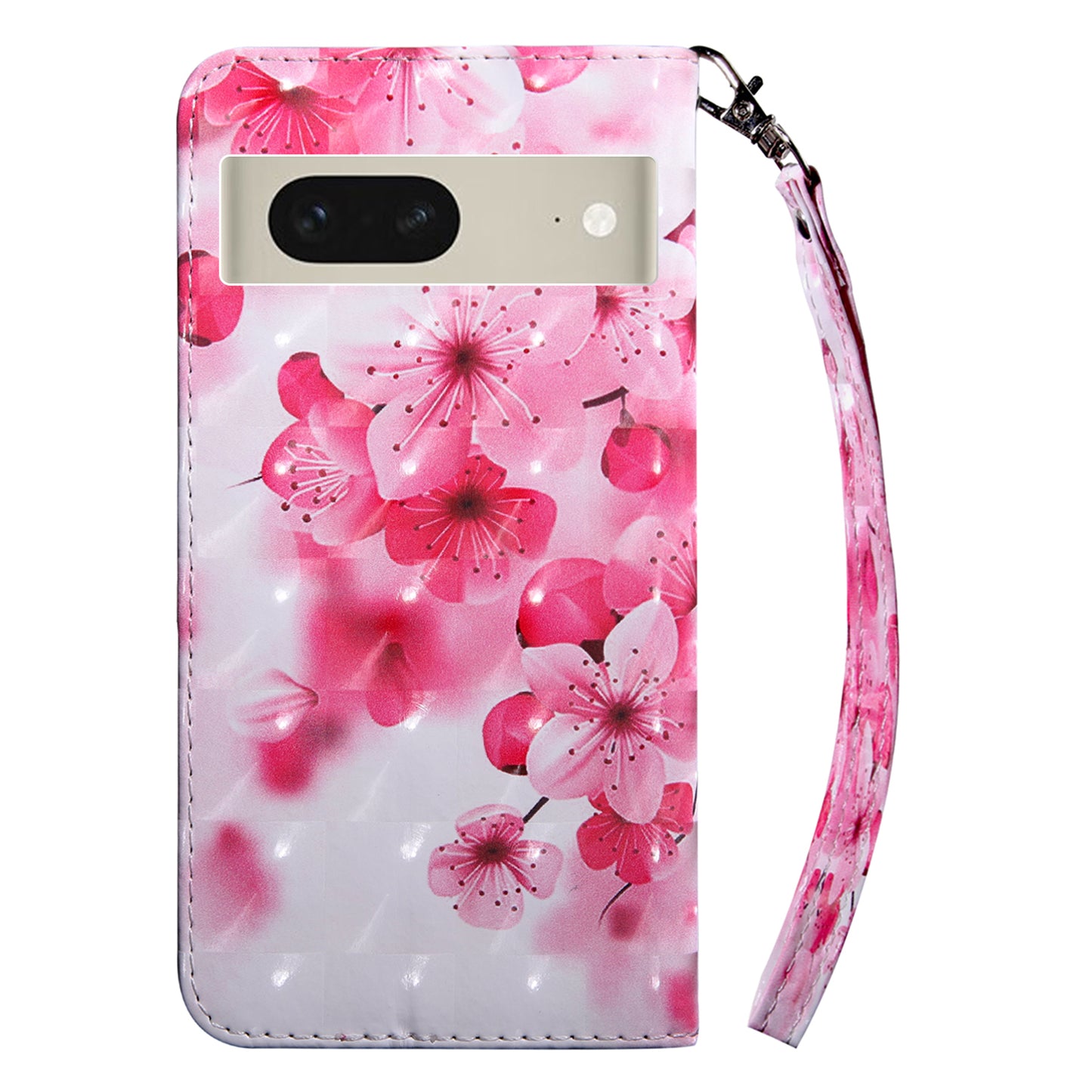 For Google Pixel 8 3D Pattern Printing PU Leather Phone Cover Wallet Phone Stand Case with Strap