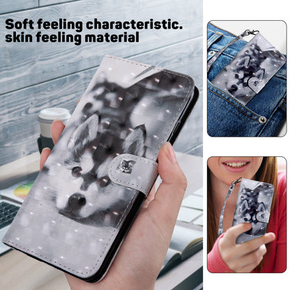 For Google Pixel 8 Pro Stand PU Leather Phone Case 3D Pattern Printing Wallet Cover with Strap