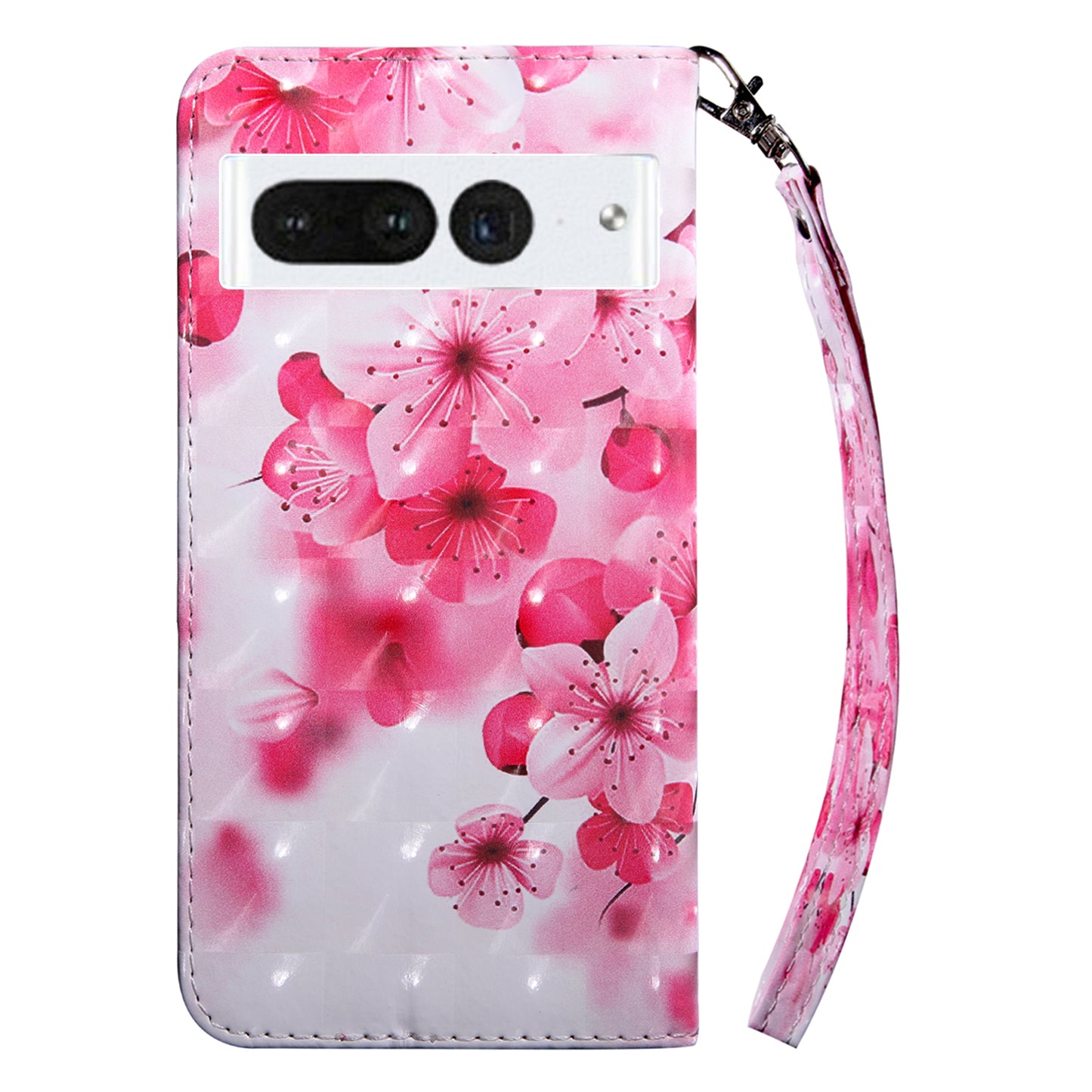 For Google Pixel 8 Pro Stand PU Leather Phone Case 3D Pattern Printing Wallet Cover with Strap