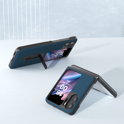 ABEEL For Oppo Find N2 Flip 5G Kickstand Phone Case Cowhide Leather Coated PC Protective Cover