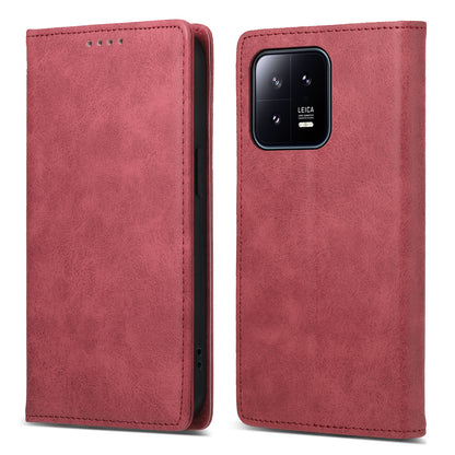 DF-05 For Xiaomi 13 RFID Blocking Wallet PU Leather Business Phone Case Stand Magnetic Closure Cover