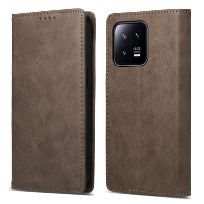 DF-05 For Xiaomi 13 RFID Blocking Wallet PU Leather Business Phone Case Stand Magnetic Closure Cover