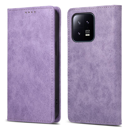 DF-05 For Xiaomi 13 RFID Blocking Wallet PU Leather Business Phone Case Stand Magnetic Closure Cover