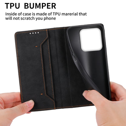 DF-05 RFID Blocking Wallet Cell Phone Case For Xiaomi 13 Pro 5G , Anti-Scratch PU Leather + Matte TPU Stand Cover