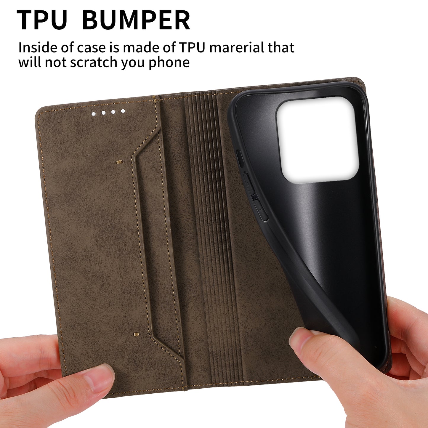 DF-05 RFID Blocking Wallet Cell Phone Case For Xiaomi 13 Pro 5G , Anti-Scratch PU Leather + Matte TPU Stand Cover