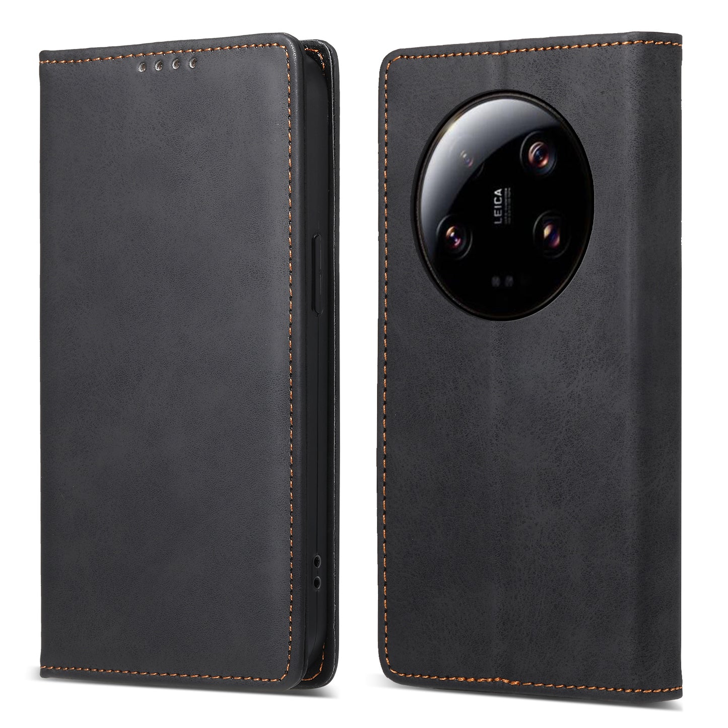 DF-05 RFID Blocking Phone Case For Xiaomi 13 Ultra , Wallet PU Leather Coated Matte TPU Stand Cover