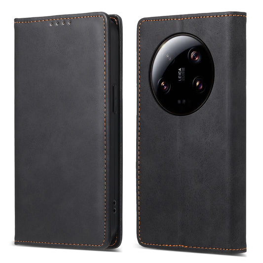 DF-05 RFID Blocking Phone Case For Xiaomi 13 Ultra , Wallet PU Leather Coated Matte TPU Stand Cover
