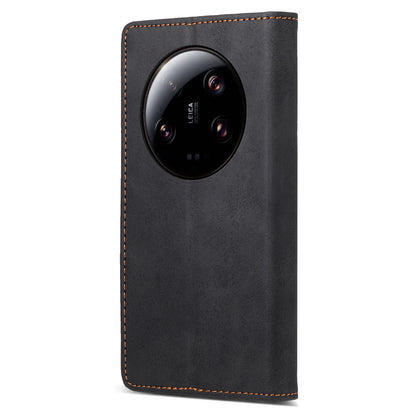 DF-05 RFID Blocking Phone Case For Xiaomi 13 Ultra , Wallet PU Leather Coated Matte TPU Stand Cover