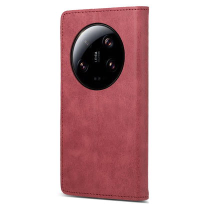 DF-05 RFID Blocking Phone Case For Xiaomi 13 Ultra , Wallet PU Leather Coated Matte TPU Stand Cover