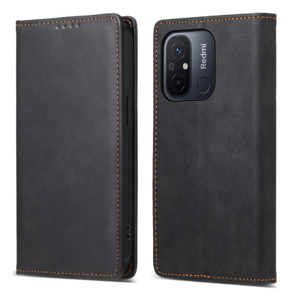 DF-05 PU Leather+TPU Stand Case For Xiaomi Redmi 12C 4G , Wallet PU Leather RFID Blocking Phone Shell