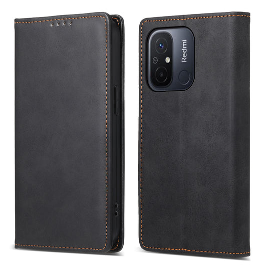 DF-05 PU Leather+TPU Stand Case For Xiaomi Redmi 12C 4G , Wallet PU Leather RFID Blocking Phone Shell